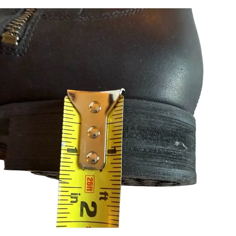 Timberland Boots Womens Size 11 Black Leather Knee High Riding Boot Side Zip